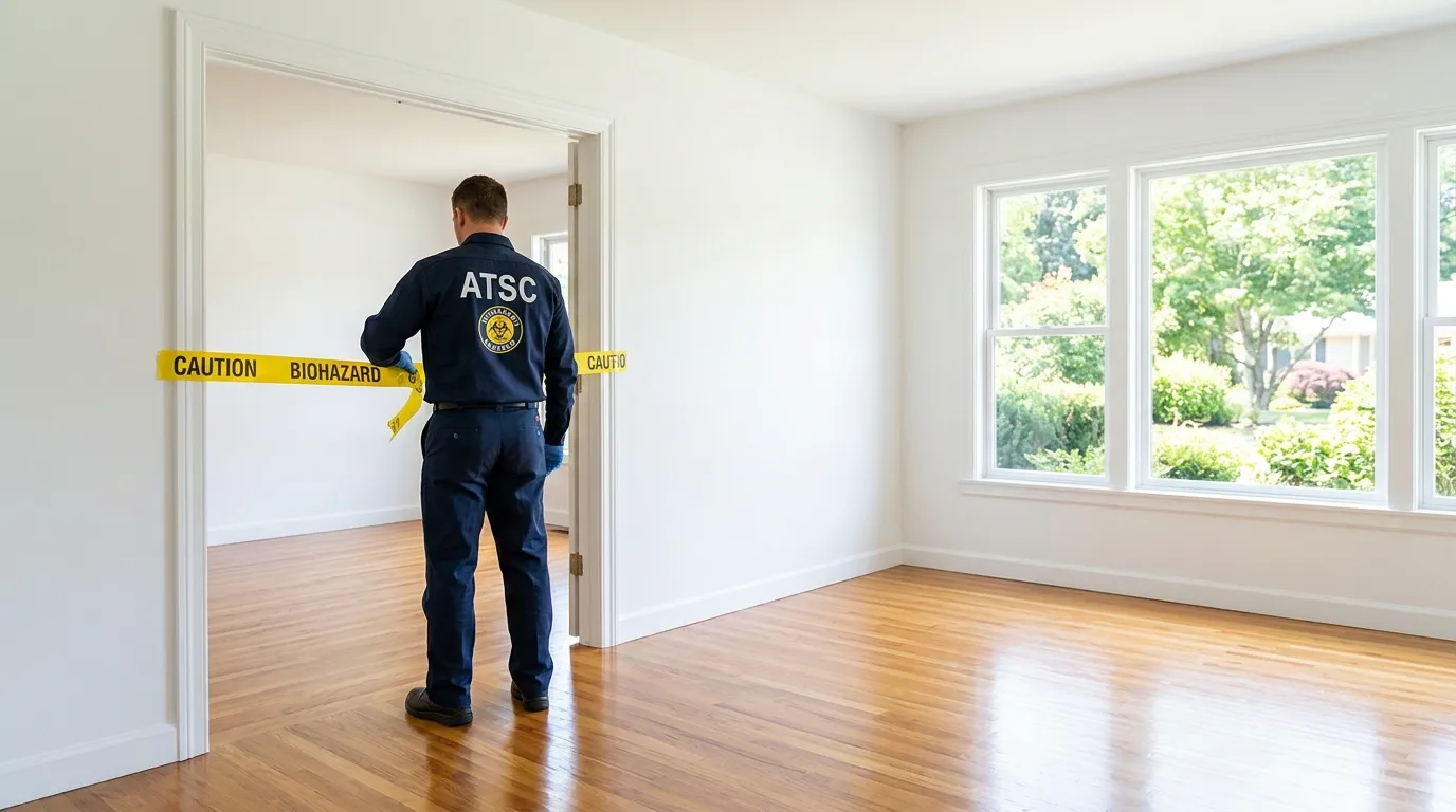Certified biohazard cleanup crew performing Trauma Scene Cleanup in Grass Valley